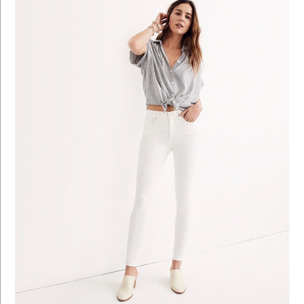 Madewell White 9” inch high rise jeans